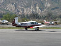 N4786H @ SZP - 1979 Mooney M20J 201, Lycoming IO-360 A&C 200 Hp, landing roll Rwy 22 - by Doug Robertson