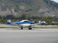 N8667H @ SZP - 1947 North American NAVION, Continental IO-520 285 Hp upgrade, landing roll Rwy 22, Young Eagles flight - by Doug Robertson