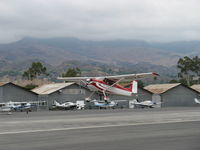 N2802A @ SZP - 1953 Cessna 180, Continental  O-470-A 225 Hp, takeoff climb Rwy 22 - by Doug Robertson