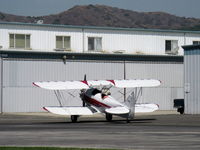 N32135 @ SZP - 1941 Waco UPF-7, Continental W670 220 Hp radial, taxi turn to hangar after landing Rwy 22 - by Doug Robertson