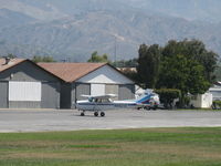 N66215 @ SZP - 1983 Cessna 172P SKYHAWK, Lycoming O-320-D2J 160 Hp, taxi off the active - by Doug Robertson