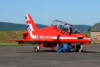 XX310 @ LFSX - Royal Air Force Red Arrows Hawker Siddeley Hawk T.1, Static display, Luxeuil-St Sauveur Air Base 116 (LFSX) Open day 2015 - by Yves-Q