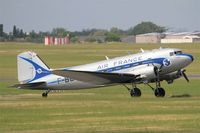 F-AZTE @ LFPB - Douglas C-47A Skytrain, Taxiing to parking area, Paris-Le Bourget (LFPB-LBG) Air show 2015 - by Yves-Q