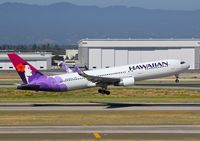 N580HA @ KSJC - Hawaiian Airlines departing in their 2001 Boeing 767-300 at San Jose International Airport, CA. - by Chris Leipelt