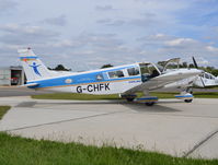 G-CHFK @ EGLK - Piper Cherokee Six at Blackbushe. Ex N5277T - by moxy