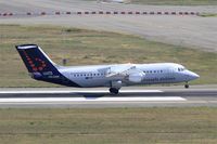 OO-DWK @ LFBO - British Aerospace RJ-100, Landing rwy 14R, Toulouse-Blagnac airport (LFBO-TLS) - by Yves-Q