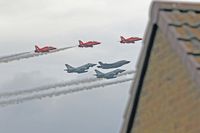 XX311 @ EGVA - Hawk T.1A, RAF Scampton based, seen leading x2 Typhoons and x1 F-35B Lightning II, special fly-by at RIAT, image taken from the Domestic Site. - by Derek Flewin