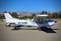 N734BF @ KRHV - Four BF LLC (Van Nuys, CA) 1977 Cessna 172N parked at the south tie downs to make room for the 2016 Airport Day at Reid Hillview Airport, San Jose, CA. - by Chris Leipelt