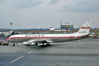 N8008F @ EGKK - Douglas DC-8-54 [45669] (Saturn Airways) Gatwick~G 29/08/1973. From a slide. - by Ray Barber