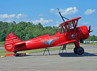 N65263 @ 4N1 - This modified Kaydet is resting before a rigorous exercise taking up a wingwalker. - by Daniel L. Berek