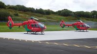 G-HEMN - Off airport. Wales Air Ambulance helicopters at the WAA base at Llanelli Gate, Dafen, Llanelli, Wales, UK. - by Roger Winser