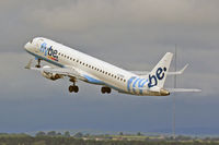 G-FBEN @ EGFF - Embraer 195LR, FlyBe, call sign Jersey 3HF, previously PT-SGW, seen pulling out from runway 30 en-route to Munich