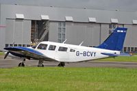 G-BCVY @ EGFF - Resident Seneca II, Topex Ltd, previously N32447, seen parked up.