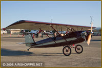 N419JF @ CIC - father and son project. GN-1 Piet steel tube wood wing. C-85 12F Sturba prop. Honda 750 wheels. Stits covering Stinson Maroon, Daytona Cream colors - by unknown