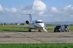 M-ERCI @ EGNV - Canadair CL-600-2B16 Challenger 605, Durham Tees Valley Airport, September 13th 2011. - by Malcolm Clarke