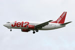 G-CELO @ EGNT - 737-33AQC on approach to Newcastle Airport, April 19th 2007. - by Malcolm Clarke