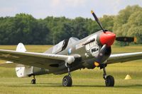 F-AZKU @ LFFQ - Curtiss P-40N Warhawk, Taxiing to parking area, La Ferté-Alais (LFFQ) Air show 2015 - by Yves-Q