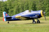 F-AZHD @ LFFQ - North American NA-68, Taxiing to parking area, La Ferté-Alais (LFFQ) Air show 2015 - by Yves-Q