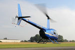 G-OJAZ @ EGBR - Robinson R44 II at The Real Aeroplane Company's Helicopter Fly-In, Breighton Airfield, September 20th 2015. - by Malcolm Clarke