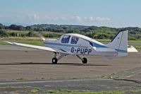 G-PUPP @ EGFH - Pup, Swansea resident, previously G-BASD, seen taxxing in after local flight. - by Derek Flewin