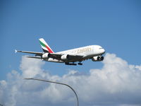 A6-EDD @ NZAA - on finals above lamp posts - by magnaman