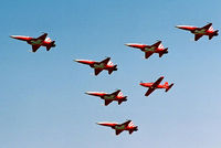 HB-HZA @ EGVA - The PC-21 prototype flying in formation with Patrouille Suisse at RIAT. - by kenvidkid