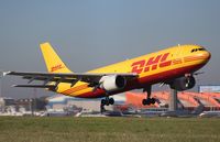 D-AEAP @ EGGW - D AEAP  A300B4 C/No 724 of EAT Leipzig, sunny departure from EGGW - by dave226688