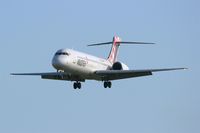 EI-FCU @ LFRB - Boeing 717-2BL, Short approach rwy 25L, Brest-Bretagne airport (LFRB-BES) - by Yves-Q