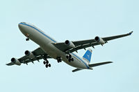 9K-AND @ EGLL - Airbus A340-313 [104] (Kuwait Airways) Home~G 14/07/2012. On approach 27R.