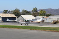N756KS @ SZP - 1979 Cessna TR182 SKYLANE RG II, Lycoming O-540-L3C5D 225 Hp. AiResearch turbocharger delivers full rated engine power up to this aircraft's 20,000' ceiling. Takeoff roll Rwy 22. - by Doug Robertson