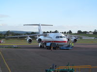 A9C-AWL @ EGTE - hiding between hangars at exeter - by magnaman