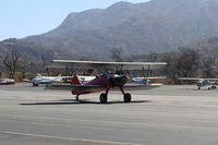 N65124 @ SZP - 1943 Boeing Stearman A75N1 (PT-17) 'Spirit of OPEC', P&W R985 450 Hp Wasp Jr. upgrade by Jacobs, Exp. class, modified wingtips, second landing, taxi off the active - by Doug Robertson