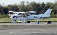 G-LSCM @ EGFH - Visiting Cessna Millennium Skyhawk SP. - by Roger Winser