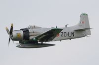 F-AZHK @ LFFQ - Douglas AD-4N Skyraider, On display, La Ferté-Alais airfield (LFFQ) Airshow 2015 - by Yves-Q