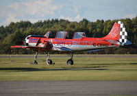 G-CBMD @ EGLK - Bacau Yak-52 at Blackbushe. Ex RA44460 - by moxy