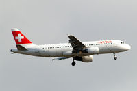 HB-JLQ @ EGLL - Airbus A320-214 [4673] (Swiss International Airlines) Home~G 05/06/2015. On approach 27L. - by Ray Barber