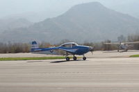 N8667H @ SZP - 1947 North American NAVION, Continental IO-520 285 Hp upgrade, landing roll Rwy 22 - by Doug Robertson