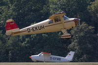 D-EKUH @ EDST - Departing the 2016 Hahnweide Oldtimer Fliegertreffen; D-EFMB, Bölkow Bo 208 C Junior taxying in the background - by alanh