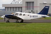 G-BCVY @ EGFF - Resident Seneca II, Topex Ltd, previously N32447, seen parked up.
