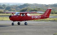 G-OKLY @ EGFH - Visiting Reims/Cessna F150K operated by Horizon Flight Training. Previously registered G-ECBH when based at Swansea Airport. - by Roger Winser
