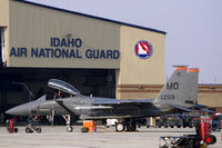90-0259 @ KBOI - 391st Fighter Sq., Bold Tigers, 366th Fighter Wing, Mountain Home AFB, Idaho. Using Idaho ANG ramp for a month.