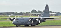 91-9143 @ EGAA - USAF Hercules departing Belfast International.