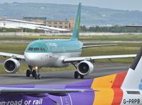 EI-EDS @ EGAC - Departing to Malaga.  flybe G-PRPB is in the foreground.