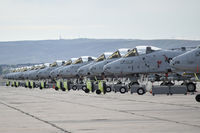 80-0218 @ KBOI - A-10Cs lind up on the Idaho Air Guard ramp.