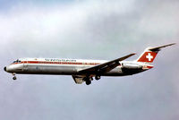 HB-ISS @ EGLL - McDonnell Douglas DC-9-51 [47661] (Swissair) Heathrow~G 17/05/1979. From a slide. On approach 28L.