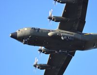 ZH880 @ EGFH - Low approach for a pass over Runway 22 by RAF Hercules C.5 aircraft coded 880 of the Brize Norton Transport Wing. Carrying 100th anniversary markings of 47 Squadron RAF. - by Roger Winser