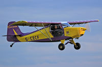 G-CECF @ EGBP - Jabiru(3), Over-Over Farm Gloucestershire based, seen pulling out from runway 26 following a fly in.