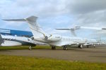 D-AAHB @ EGGW - Bombardier BD-700-1A10, c/n: 9011 at Luton - by Terry Fletcher