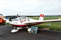 HB-HOJ @ EGLF - On static display at the 1992 Farnborough International Air Show, scanned from slide. - by kenvidkid