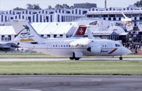 G-BKMN @ EGLF - At the 1994 Farnborough International Air Show. Scanned from slide. - by kenvidkid